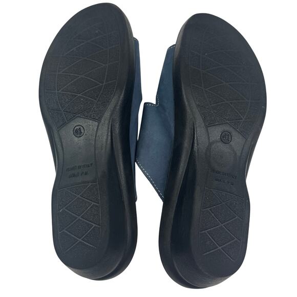 Flexus Anatomic Adjustable Comfort Blue Leather Sandals Women's Size 41/9.5-10 - Picture 9 of 10